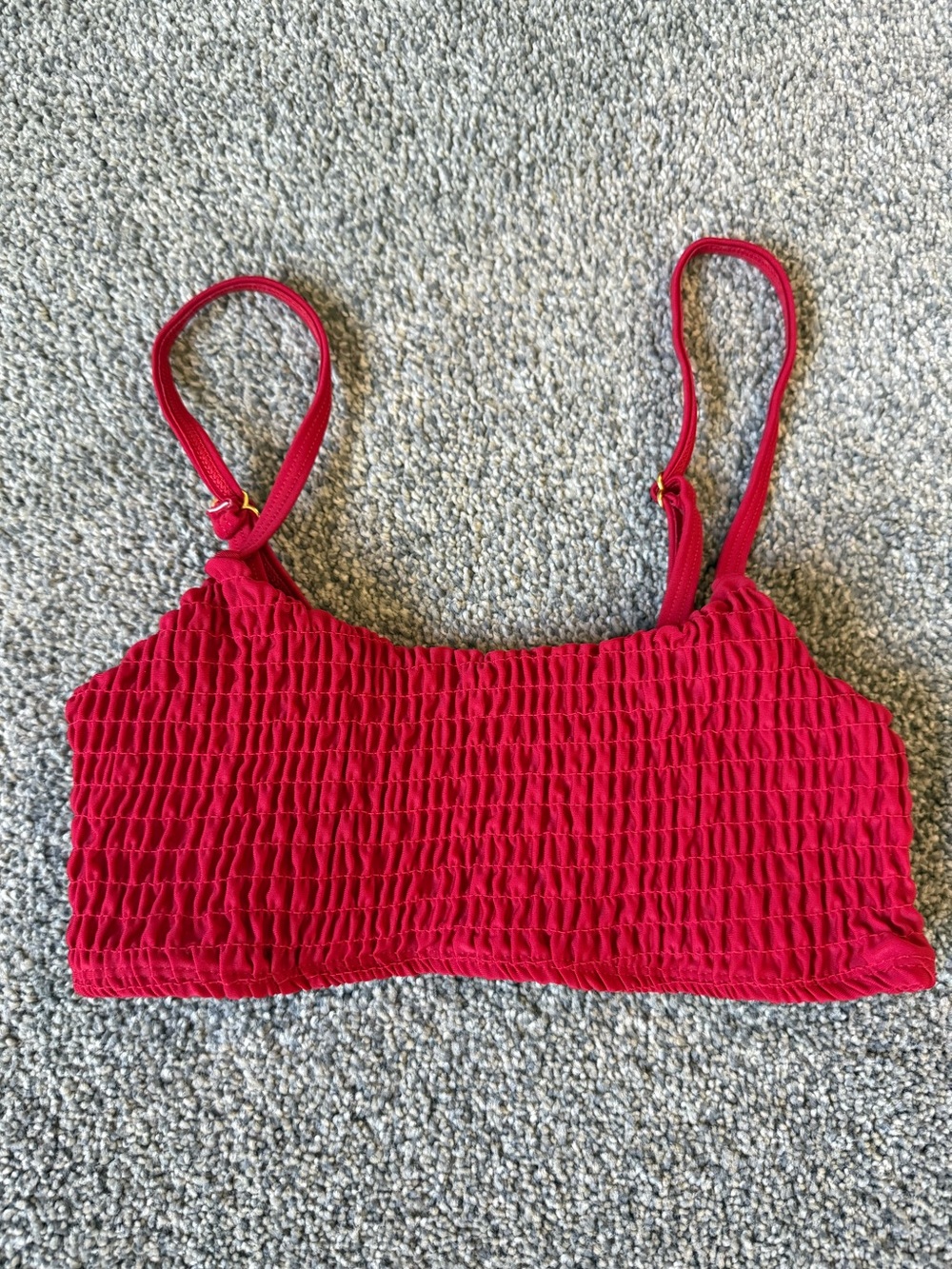 Mosmann Women’s Smocked Bikini Top Red Extra Small—used
